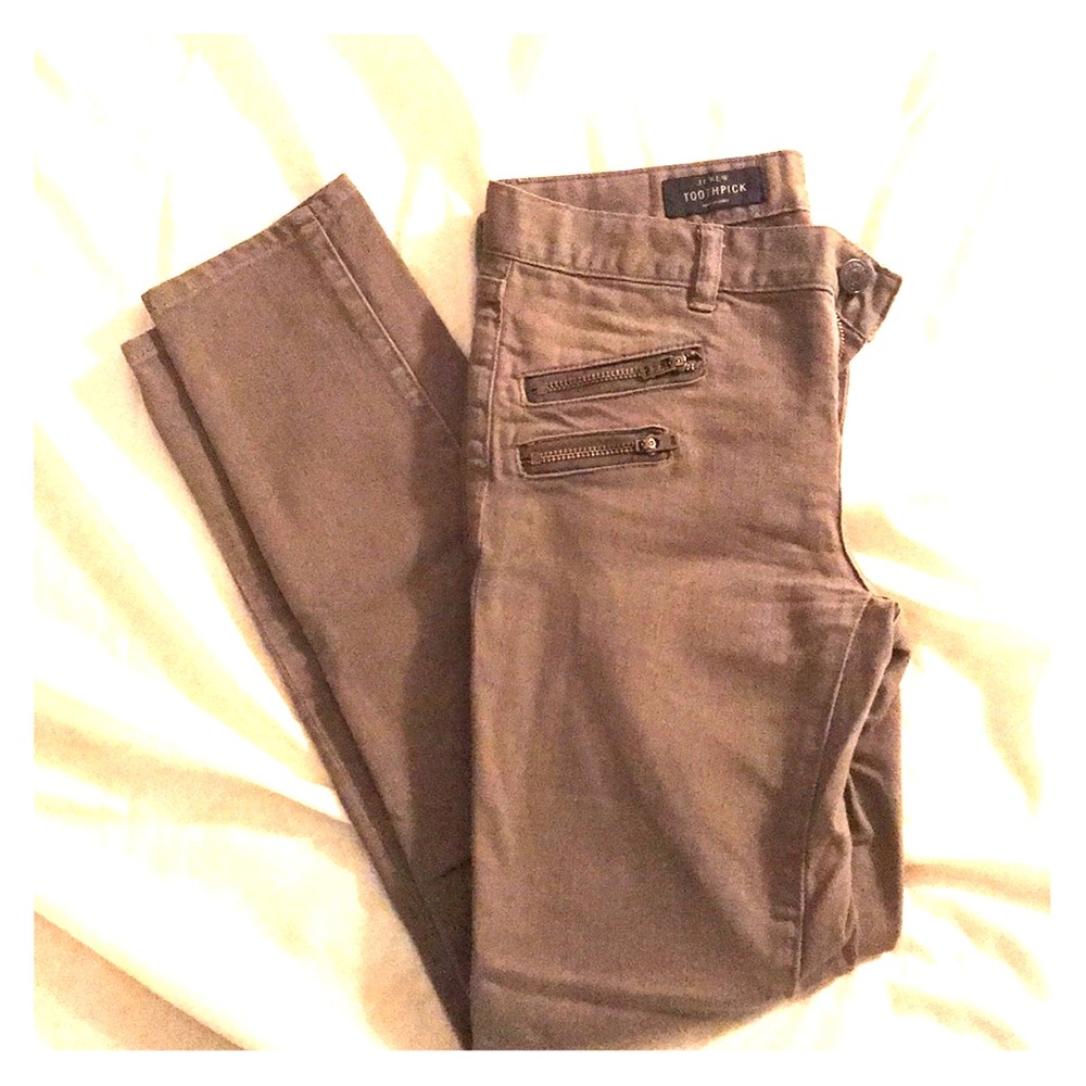 J Crew Army Green Ankle Cropped Jeans